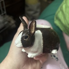 Quail Rabbit Bunny Egg Cup Ceramics Dutch  Brown & White