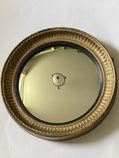 Vintage Neoclassical Style Gold Gilt Gesso Round  Convex Hanging Wall Mirror 13"