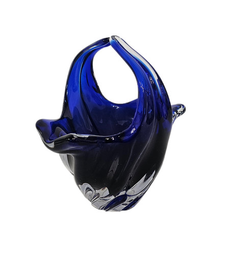 Vintage blue clear thick glass - vintage,
