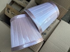 2 Clip On Lampshades Candle Chandelier Pleated “Satin” Fabric Lilac/Pink 5x5x3”