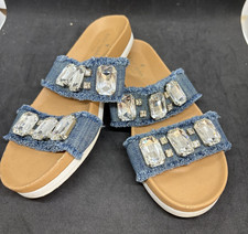 Kate Spade Denim & Faux Diamond Sandals Size 6.5