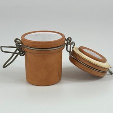 Vintage French Country Kitchen Rustic Ceramic Little Mustard Pot With Lid