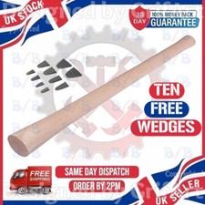 PICK HANDLE AND FREE WEDGES KEEPERS SOLID WOODEN UNIVERSAL HEAVY DUTY LONG SHAFT