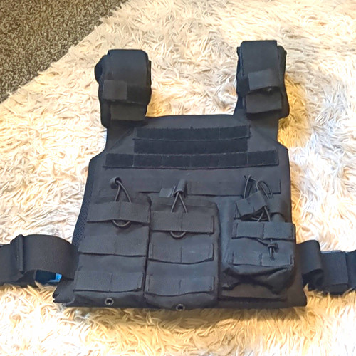 Black tactical airsoft vest - tactical,