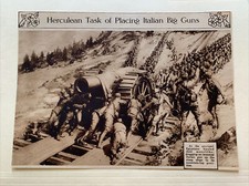 Italian Big Guns Pushing Dragging Up Mountain 1916 World War 1 WW1 10X7 Picture