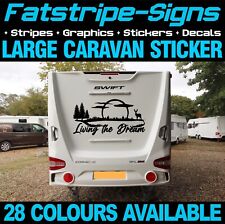 LIVING THE DREAM STICKERS GRAPHICS DECALS CAMPERVAN MOTORHOME CARAVAN DAY