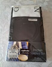 Sabichi Kitchen Textiles Set - Oven Gloves, Apron and Three Tea Towels - New