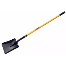 Square Spade Shovel 1480mm Long Fibreglass RubberGrip Handle Builder Garden 1149