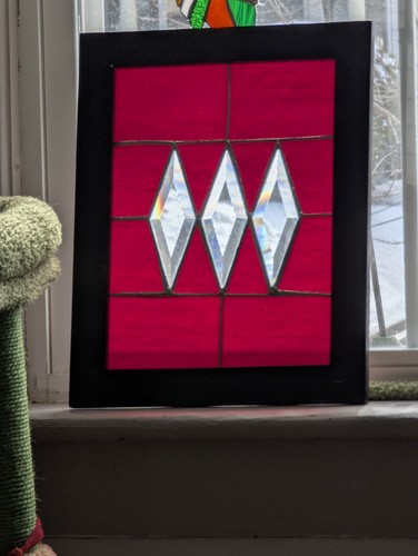 Stained glass panel framed - glass,