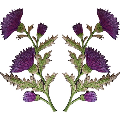 Pair purple thistle flower - pair, of