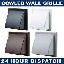 100mm Hooded Cowled External Wall Grille Removable Hood with Round Spigot