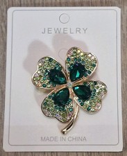 Lucky Clover Leaf Irish Brooch
