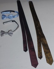 Men bundle of bow and ties 2 bows 2 ties grey turquoise burgundy gold