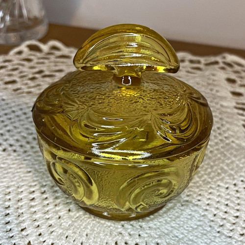 Art deco small amber glass - art,