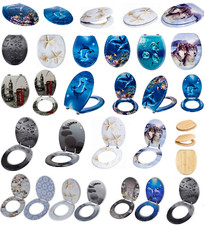 MDF Toilet Seat Novelty Design Stainless Steel Hinges All Printed Loo Seats New