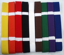 COLOUR BELTS - all sizes For Martial Arts - Karate - Taekwondo - Kung Fu etc