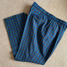 RARE VINTAGE 80'S / 90'S PRINGLE TARTAN GOLF TROUSERS 36 / 30