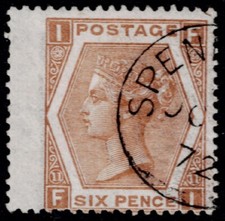 1872 6d Chestnut SG 122a Pl 11