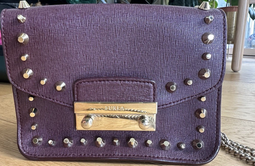 Furla burgundy studded leather - studded,