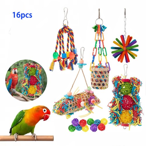 16pcs bamboo parrot - bamboo, set