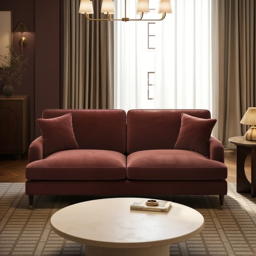 Merlot red chenille seater - chenille, 3