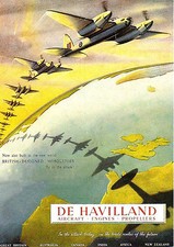 "1942 De Havilland Mosquito Aircraft" World War 2 Poster Various Sizes