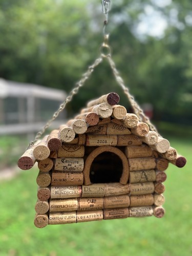 Handmade wine cork - handmade, birdhouse 