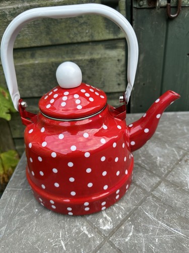 Vintage style enamel kettle - style,