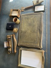 vintage 9-piece leather desk
