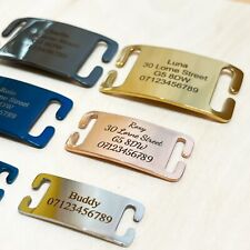 Personalised Dog Tag Engraved Name ID Slide On Collar Steel Tags For Pets Cat