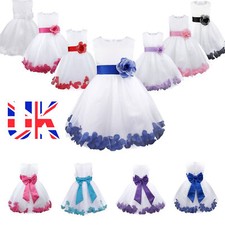 Flower Girls  Floral Petals Tulle Dress Wedding Party Pageant Formal Ball Gown 