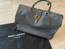 AUTHENTIC Grey YSL SAINT LAURENT CABAS Tote HAND BAG