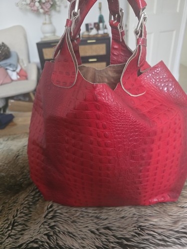 Large vera pelle red - pelle, croc