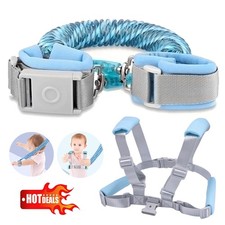 2in1 Toddler Anti Lost Leash Baby Reins Walking Harness & Safety Wrist Link Belt