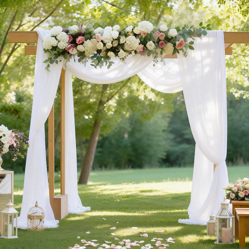 White wedding arch - arch, draping