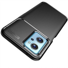 For OPPO A76 / A96 Case, Slim Carbon Fibre Silicone Shockproof Gel Phone Cover