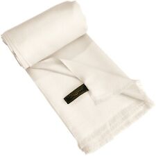 CJ Apparel Cream Fringe Solid Colour Nepalese Shawl Seconds Scarf Wrap Pashmina