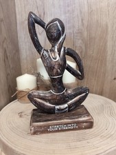 Hand-Carved Wooden Yoga Lady