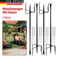 Set Of 2/4 Black Loop Festoon Poles For Outdoor Garden String Lights 3M Xmas