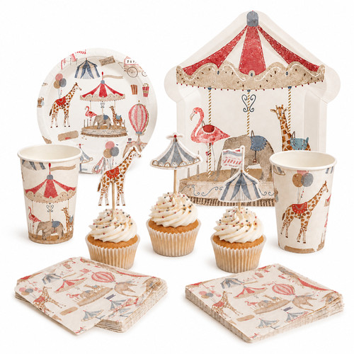 Vintage circus party tableware - party,