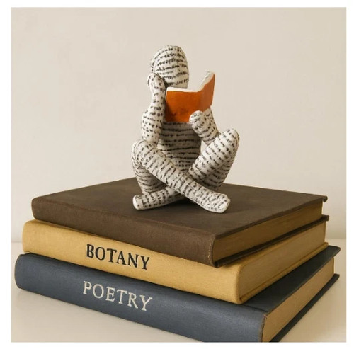 Resin thinker figurine orange - resin,
