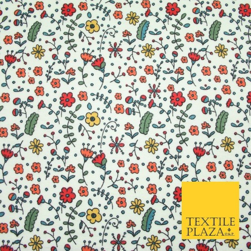 Ivory colourful artsy floral - colourful,