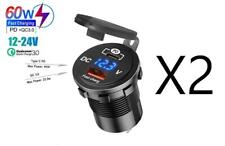 2x 12V 24V Type-C PD+USB Car
