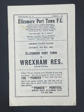 1962/63 ELLESMERE PORT TOWN V WREXHAM RESERVES 18-05-1963 CHESHIRE COUNTY LGE