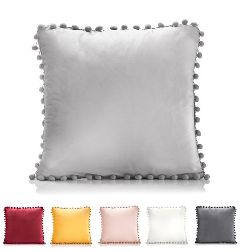 Velvet pom - pom, cushion