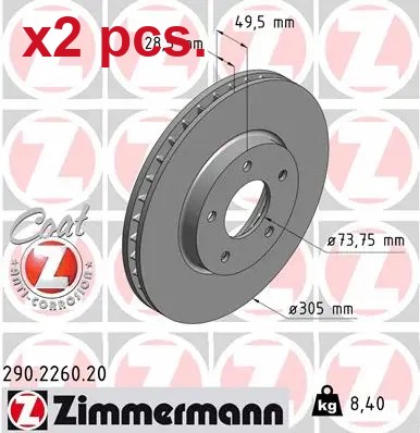 Pcs front brake disc - disc, rotos