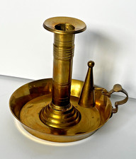 Brass chamber stick candle - brass,