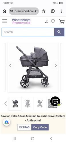 Miniuno pram dark - dark, with