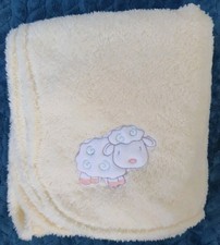 Early Days Cream Fleece Blanket Lamb Sheep Motif Primark VGC