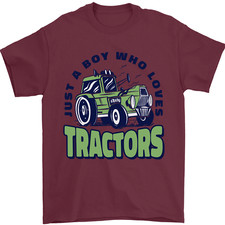 Just a Boy Who Loves Tractors Farmer Mens T-Shirt 100% Cotton